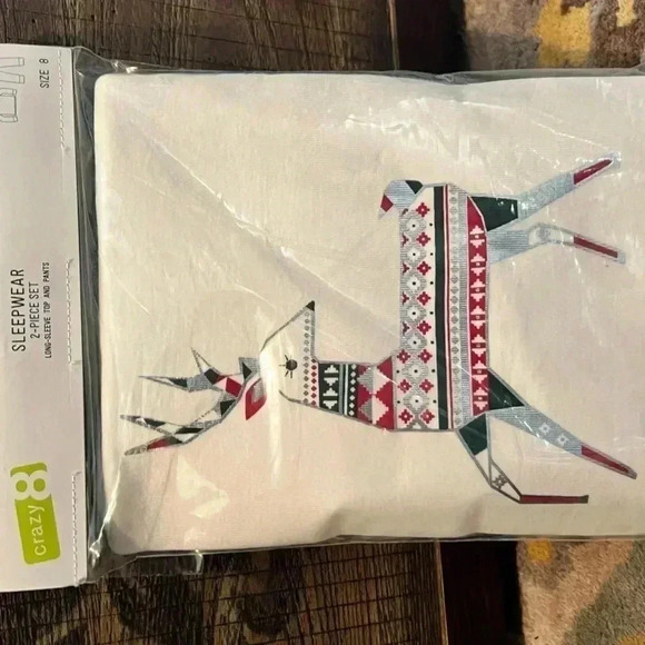 GIRLS CRAZY 8 Christmas sleepwear set size 8 NIP - Picture 2 of 6